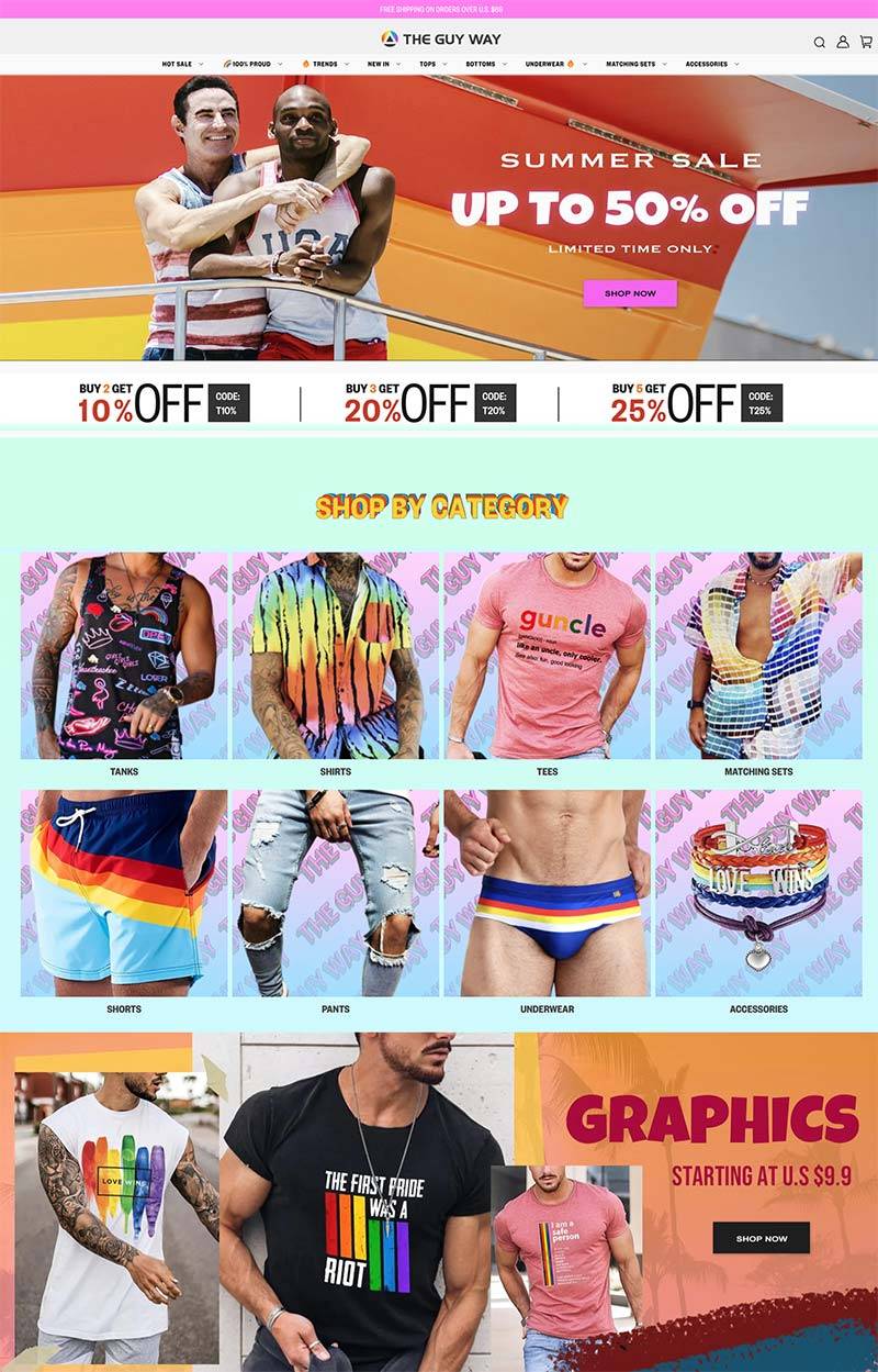 TheGuyWay 香港时尚男士T恤内衣购物网站
