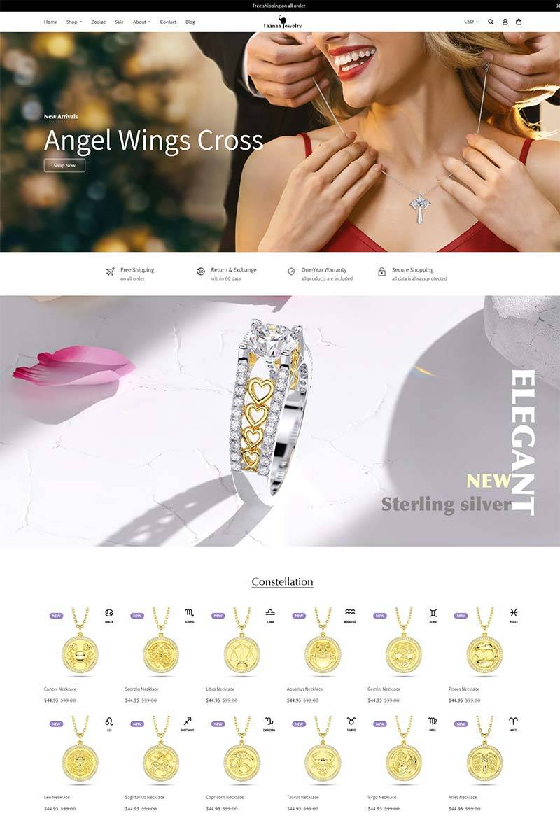 Taanaa Jewelry 美国时尚珠宝饰品购物网站