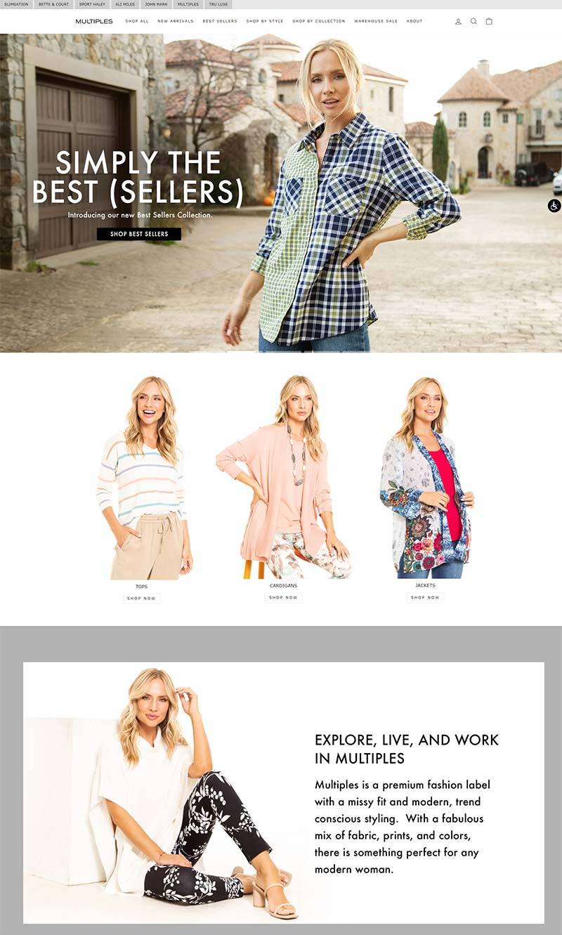 Multiples Clothing 美国高级女装品牌购物网站