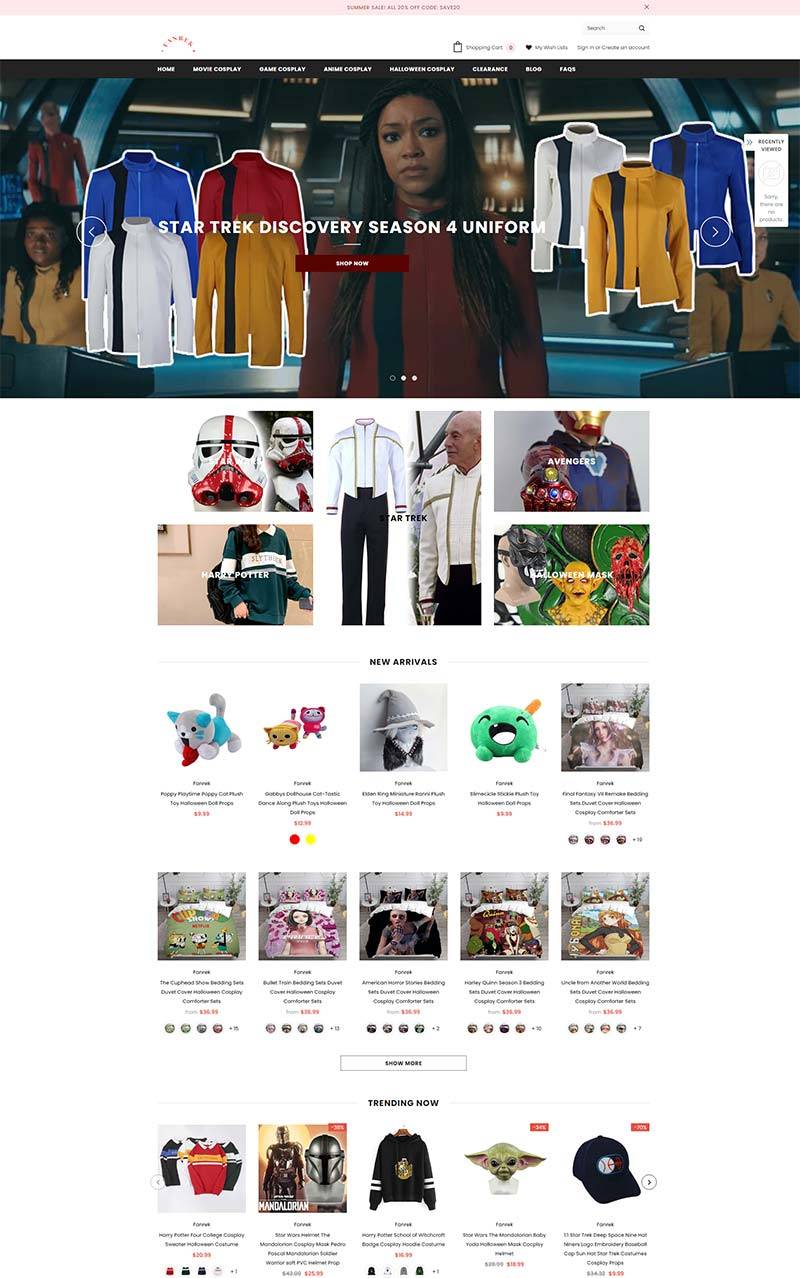 Fanrek 中国Cosplay服饰产品购物网站