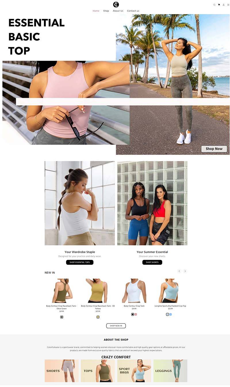 Colorfulkoala 美国运动女装购物网站