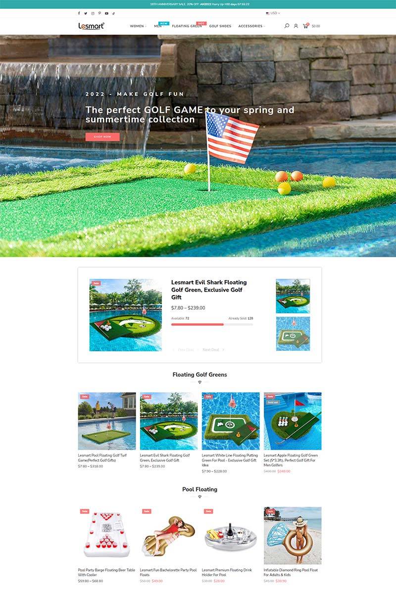 Lesmart Golf 美国高尔夫运动鞋服购物网站