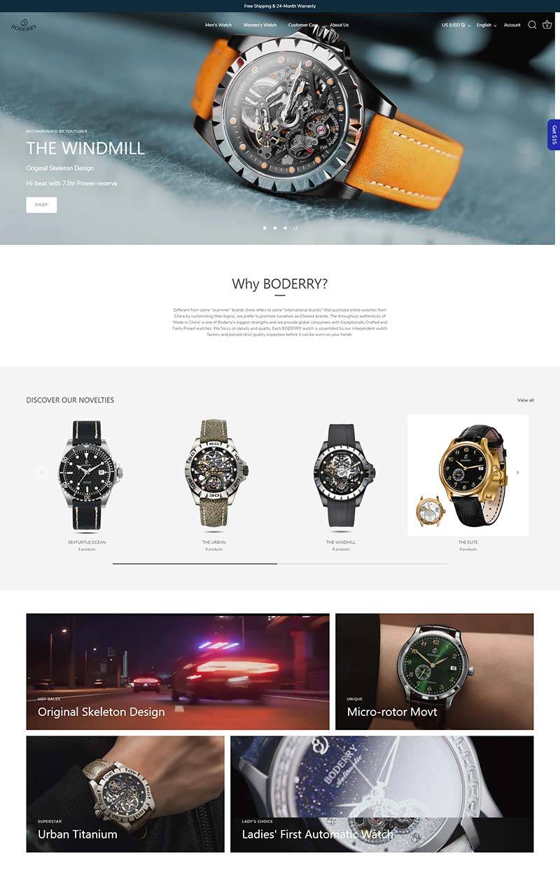 Boderry 中国高端手表品牌购物网站