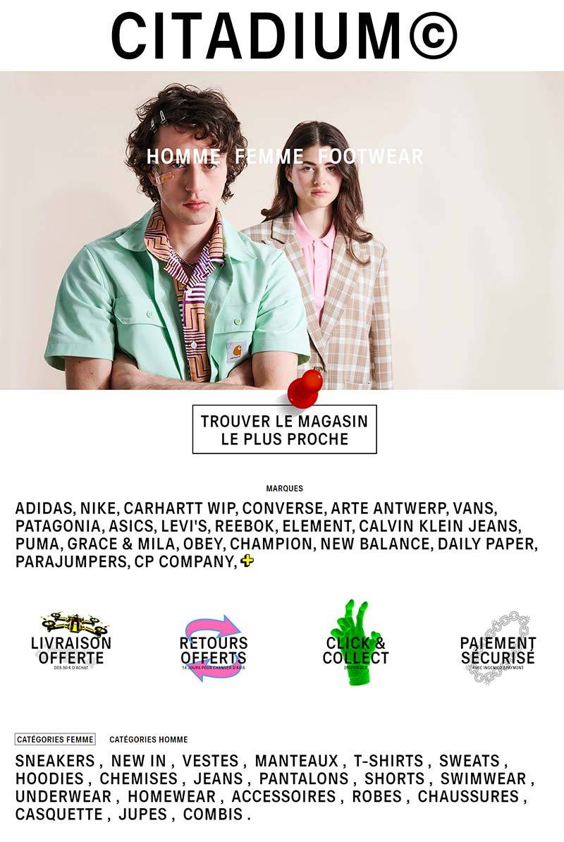 Citadium 法国品牌时装配饰购物网站