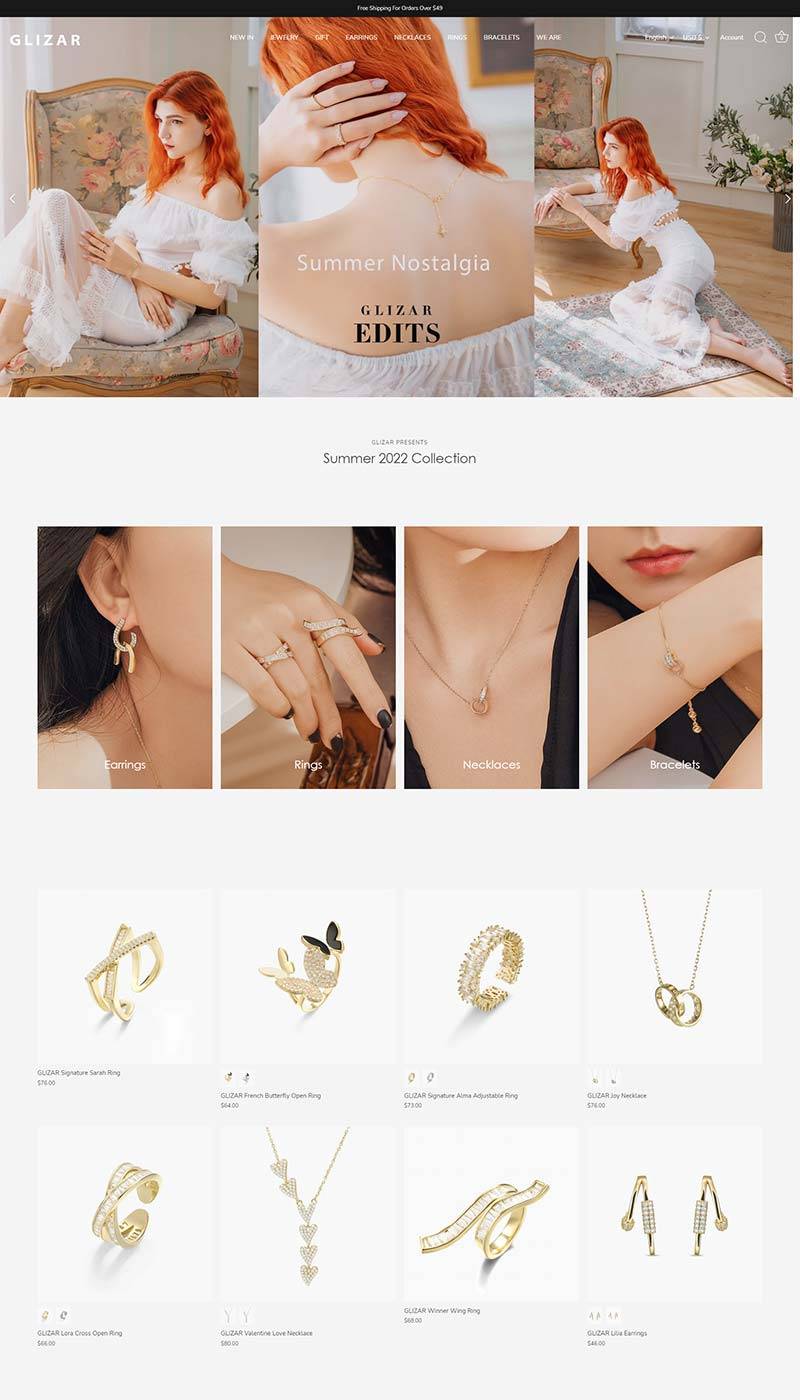 GLIZAR 美国时尚珠宝品牌购物网站