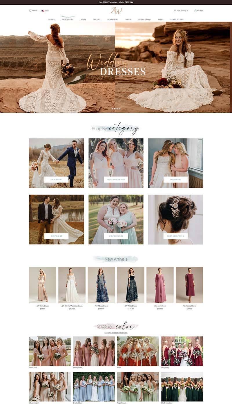 AW Bridal 美国高级婚纱礼服定制网站