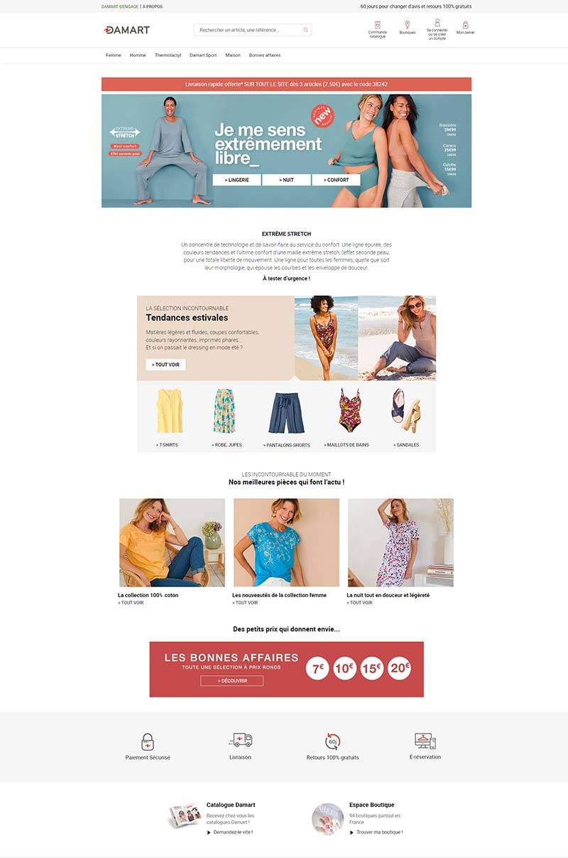 Damart 法国休闲女装购物网站