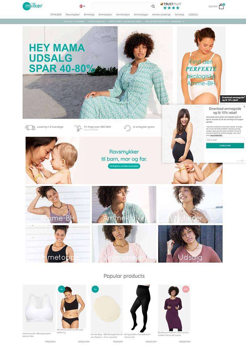 Milker 丹麦孕妇护理服购物网站