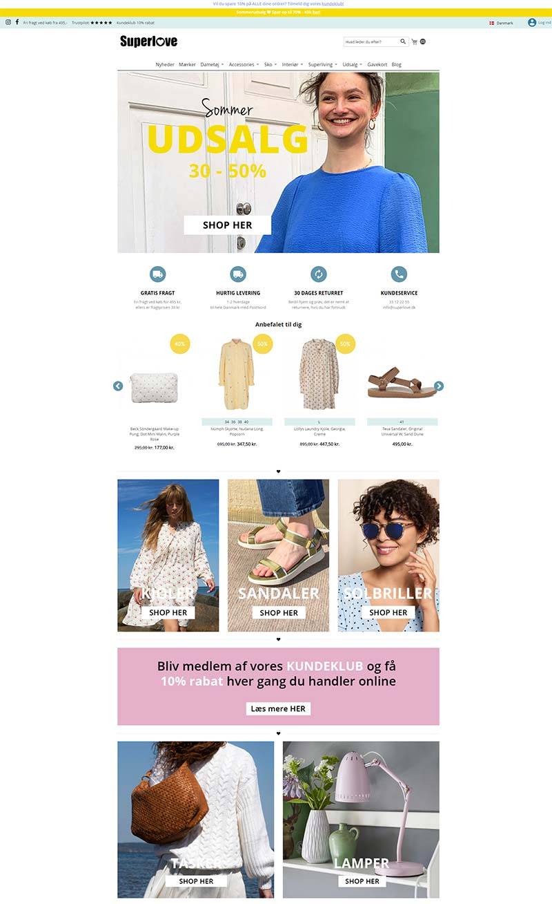 Superlove 丹麦品牌时装购物网站