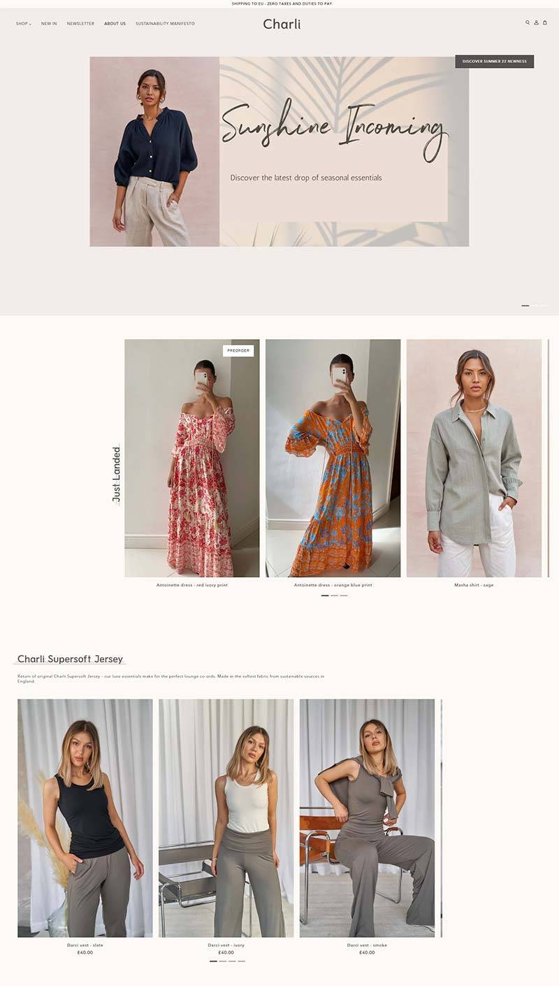 Charli 英国时尚针织女装购物网站