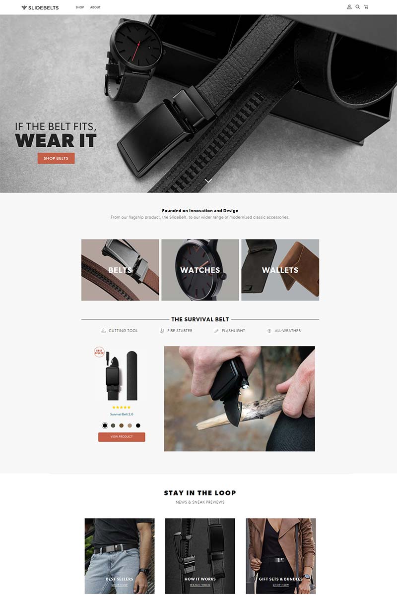 SlideBelts 美国专业皮带配饰购物网站