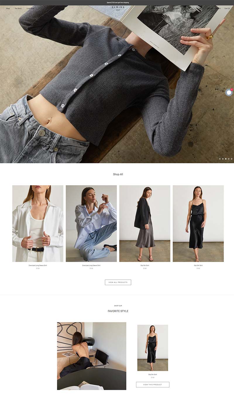 Almina Concept 美国现代风格女装购物网站