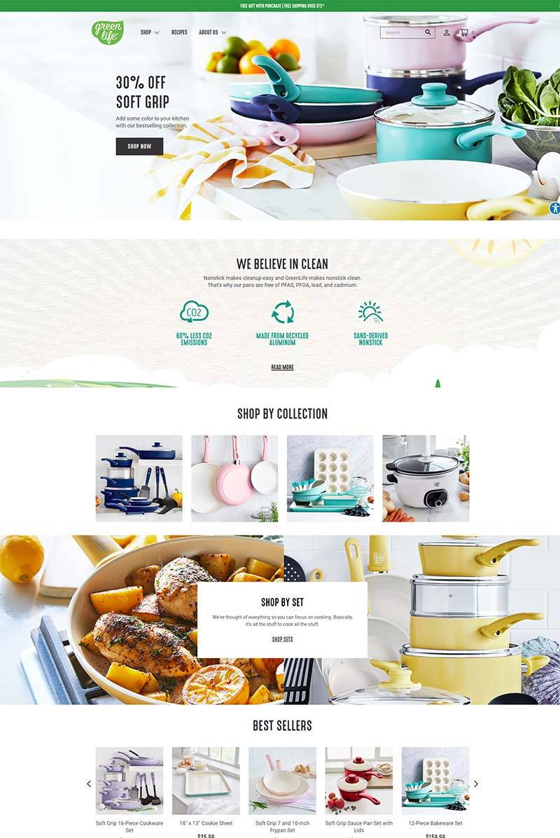 GreenLife 美国健康陶瓷炊具购物网站