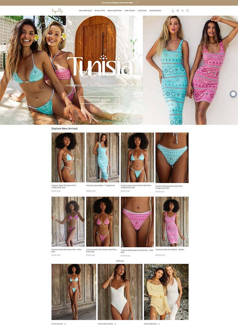 Tigerlily 澳大利亚高级泳装品牌购物网站