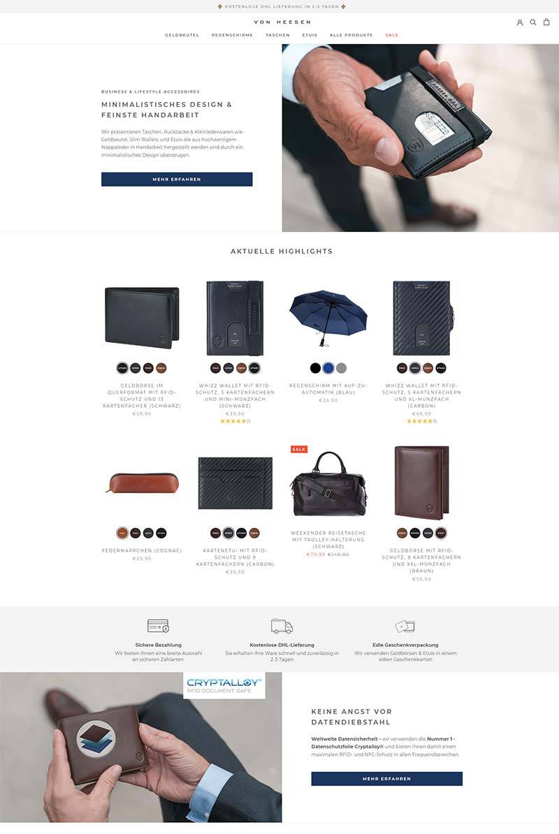 VON HEESEN 德国商务皮具品牌购物网站