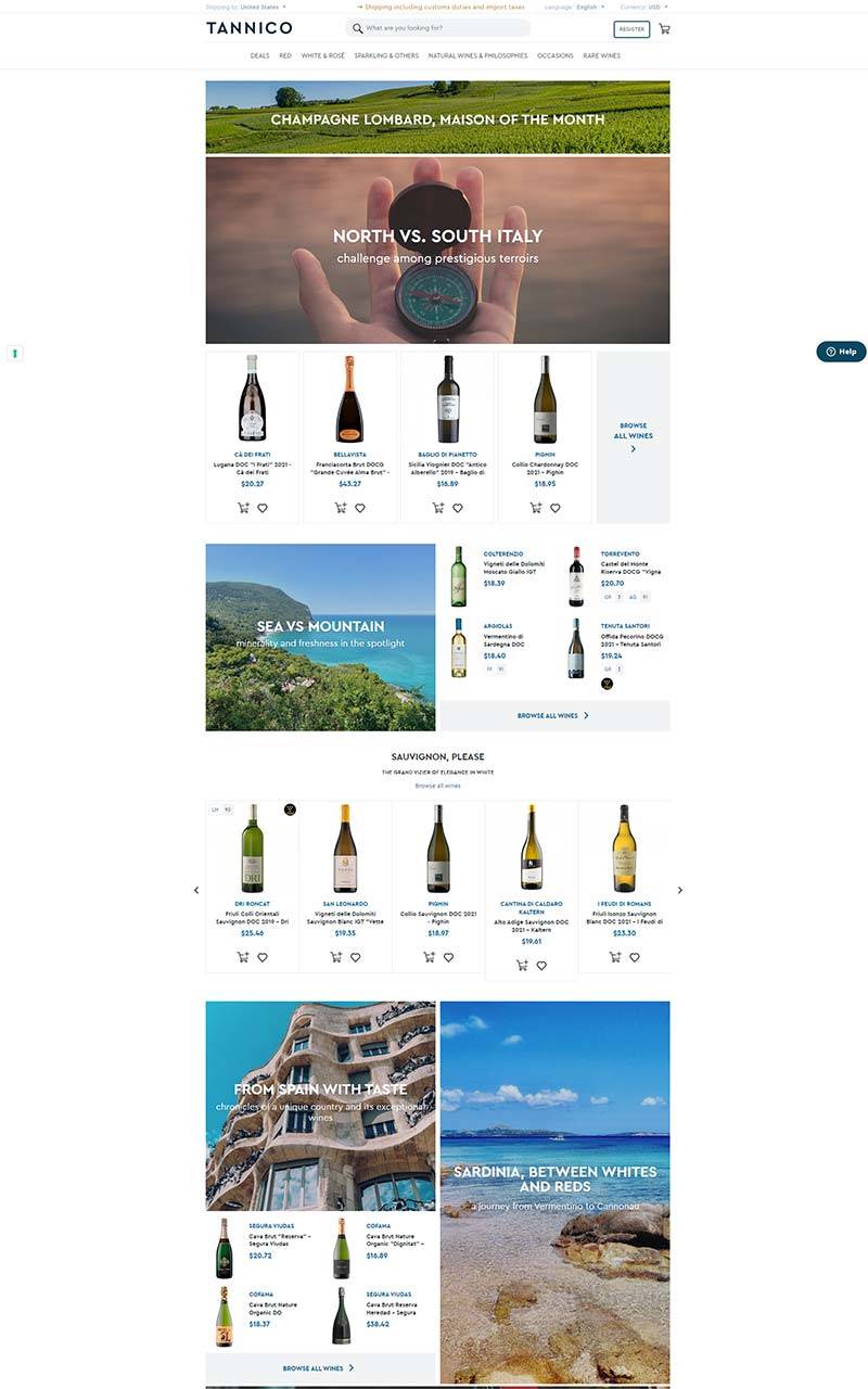 Tannico US 美国品牌葡萄酒购物网站