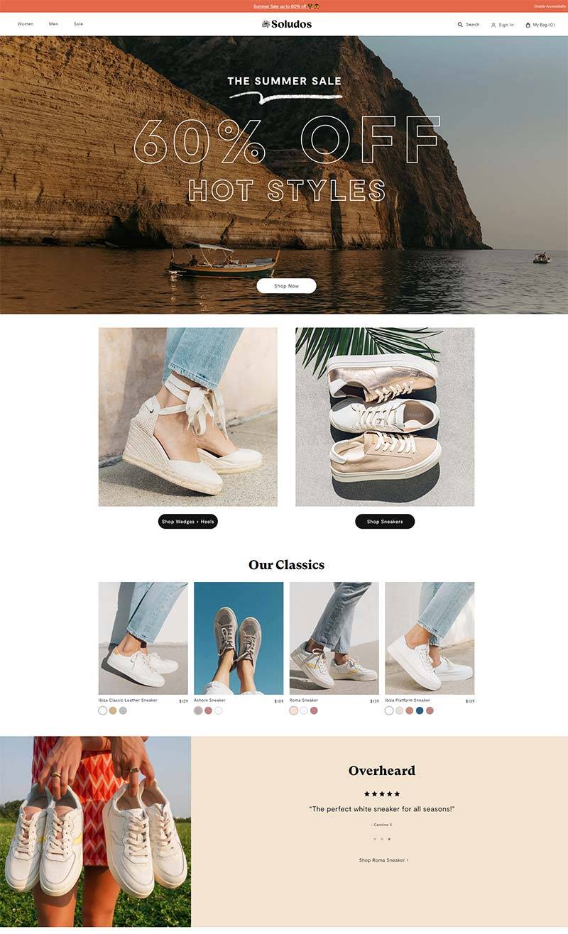 Soludos 美国草编鞋品牌购物网站
