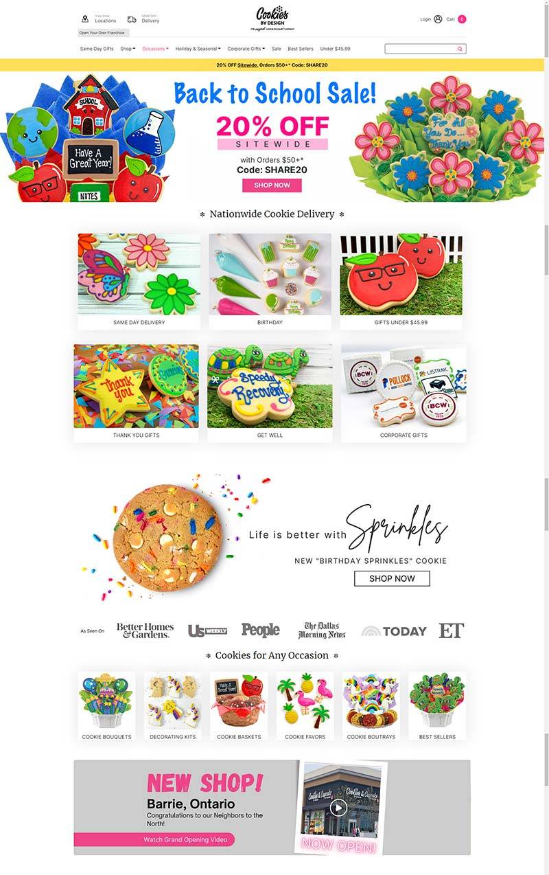 Cookies by Design 美国曲奇饼干花束订购网站