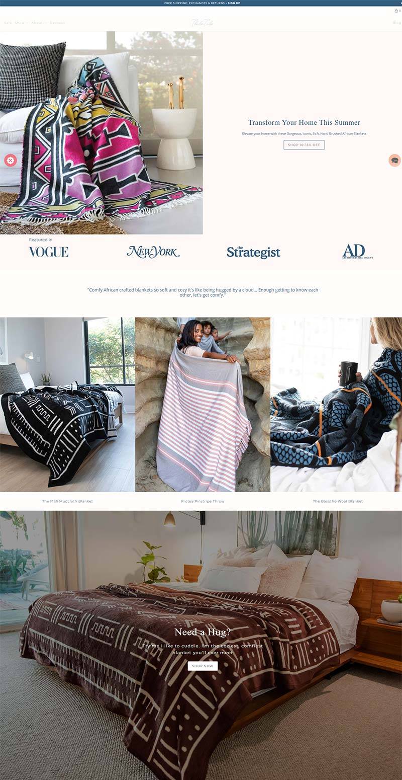 Thula Tula 美国睡眠毯子购物网站