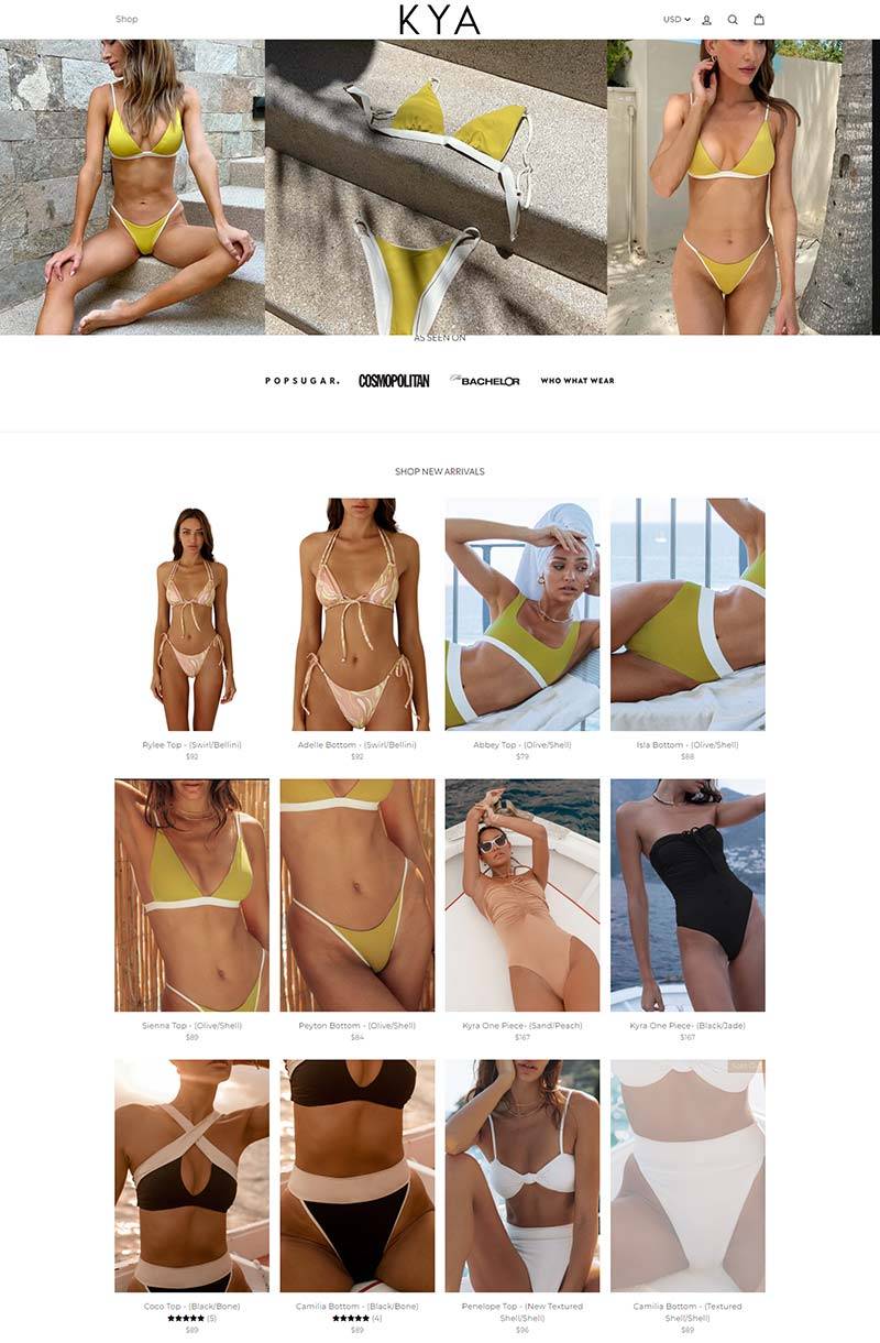 KYA swim 美国时尚精品泳装购物网站