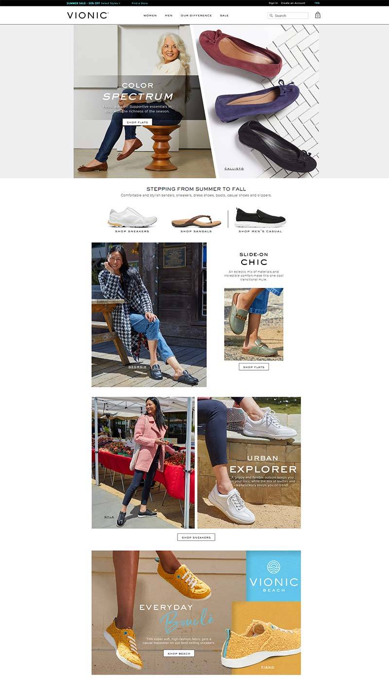 Vionic 美国功能型鞋履购物网站