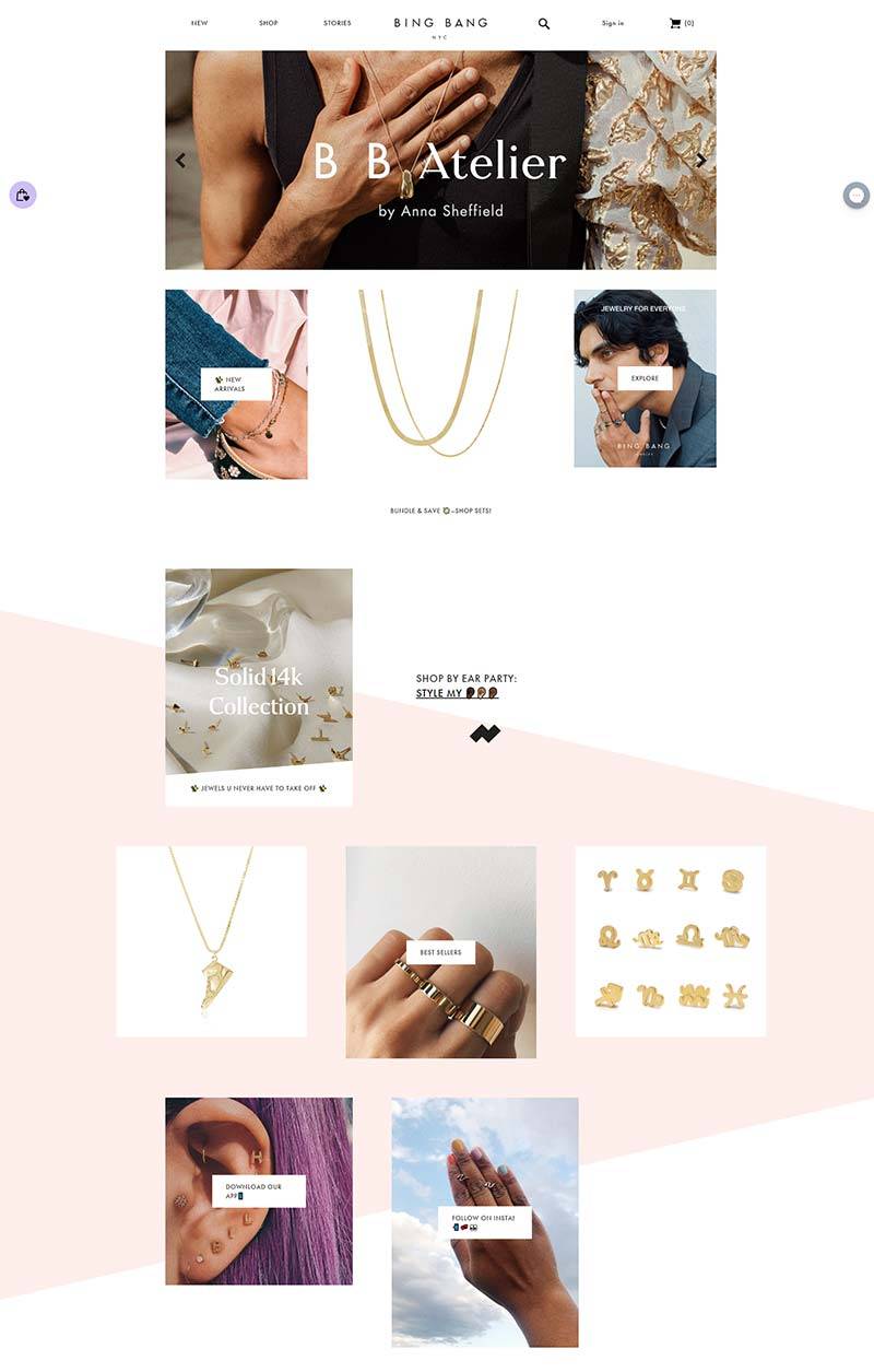 Bing Bang NYC 美国奢华女性珠宝品牌购物网站