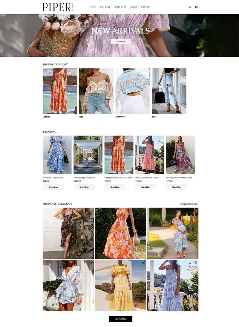 Piper Boutique 美国时尚精品女装购物网站