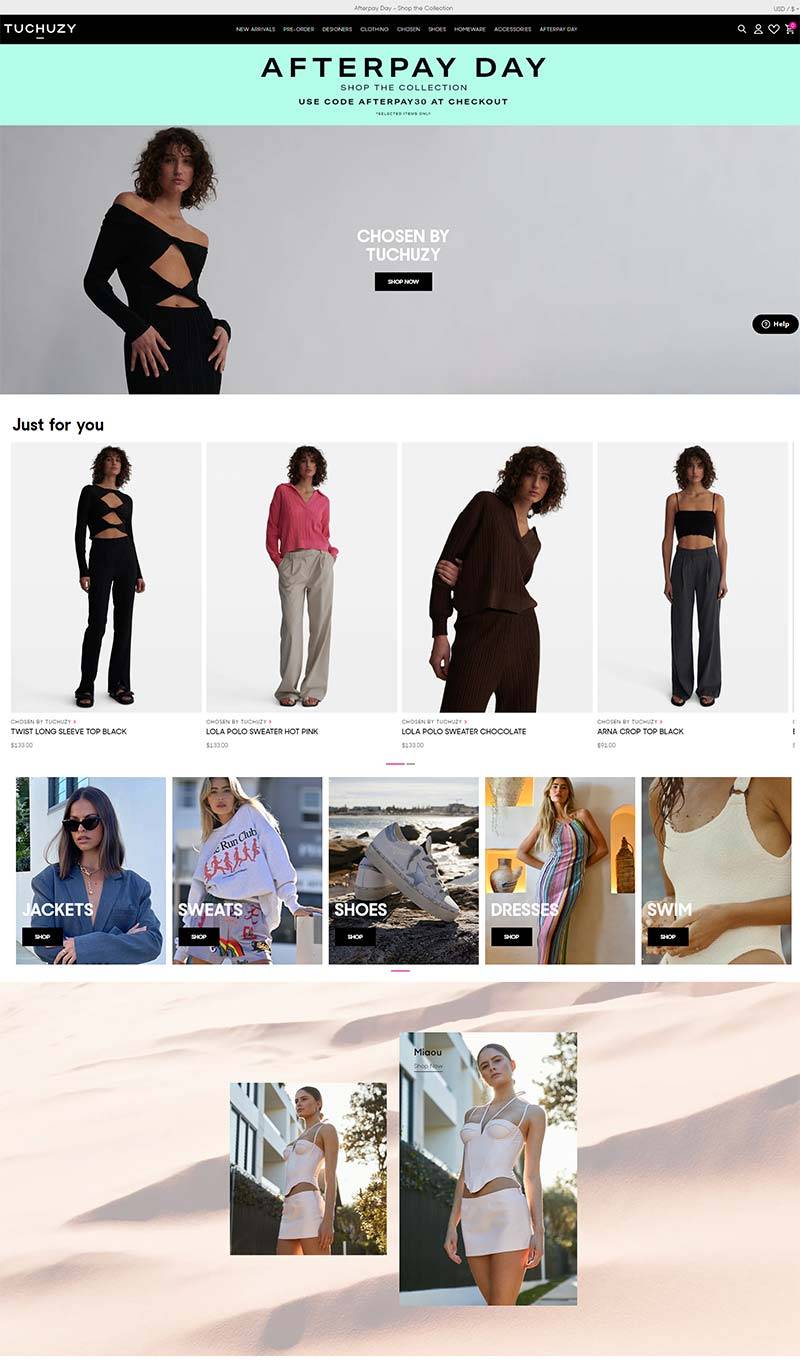 Tuchuzy 澳大利亚时装零售品牌购物网站