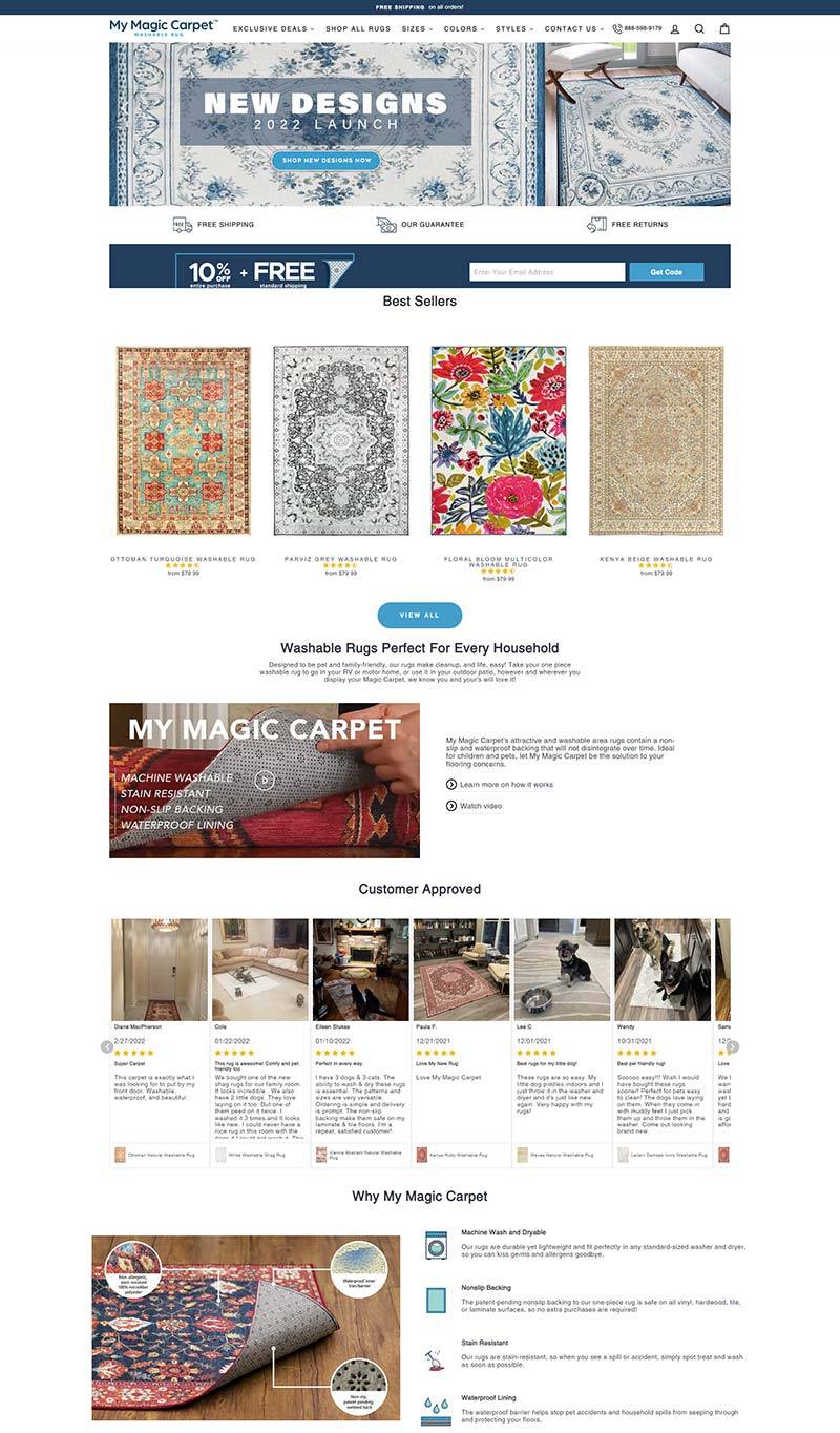 My Magic Carpet 美国可水洗地毯购物网站