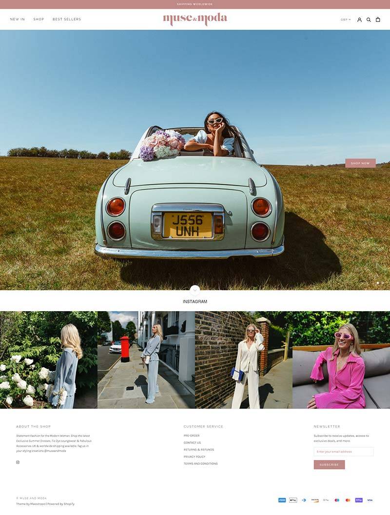 Muse & Moda 英国现代女性时装购物网站
