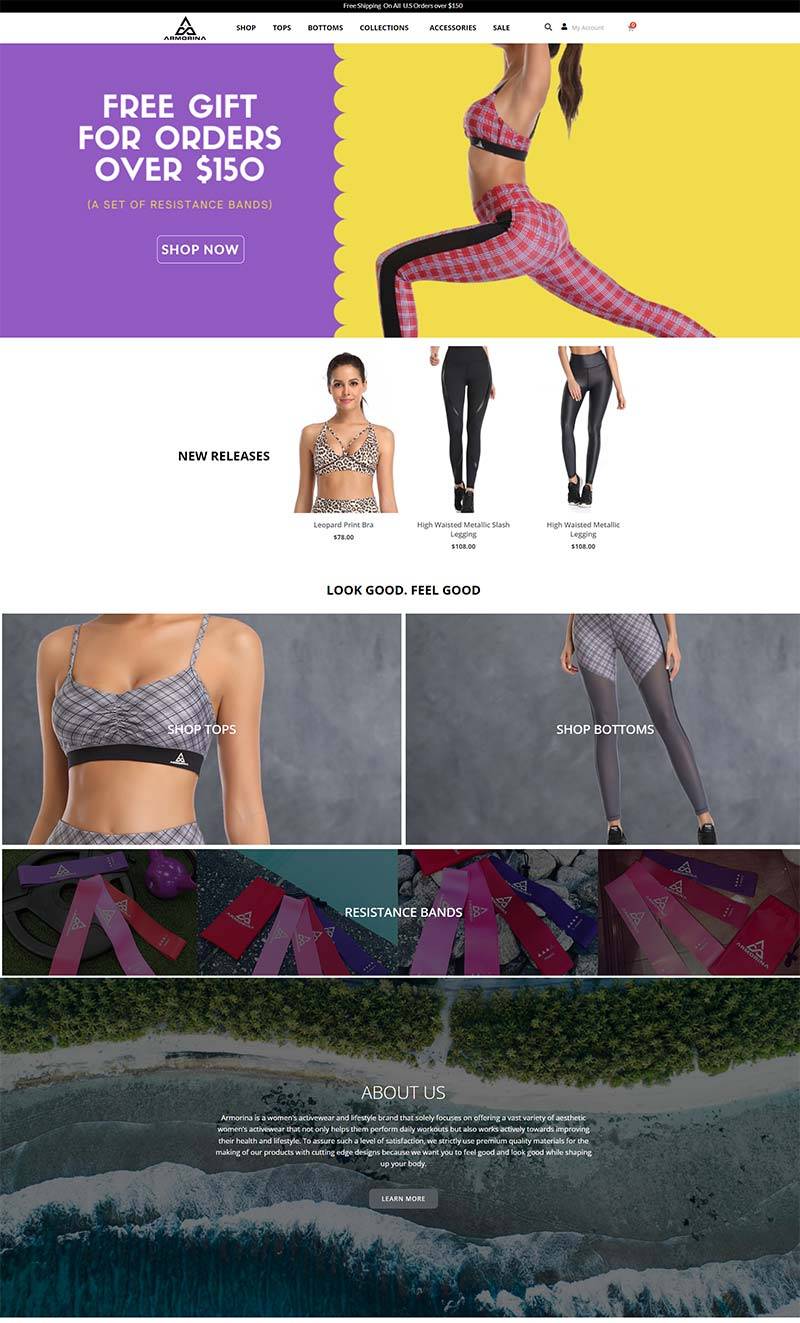 Armorina 美国女性运动服品牌购物网站