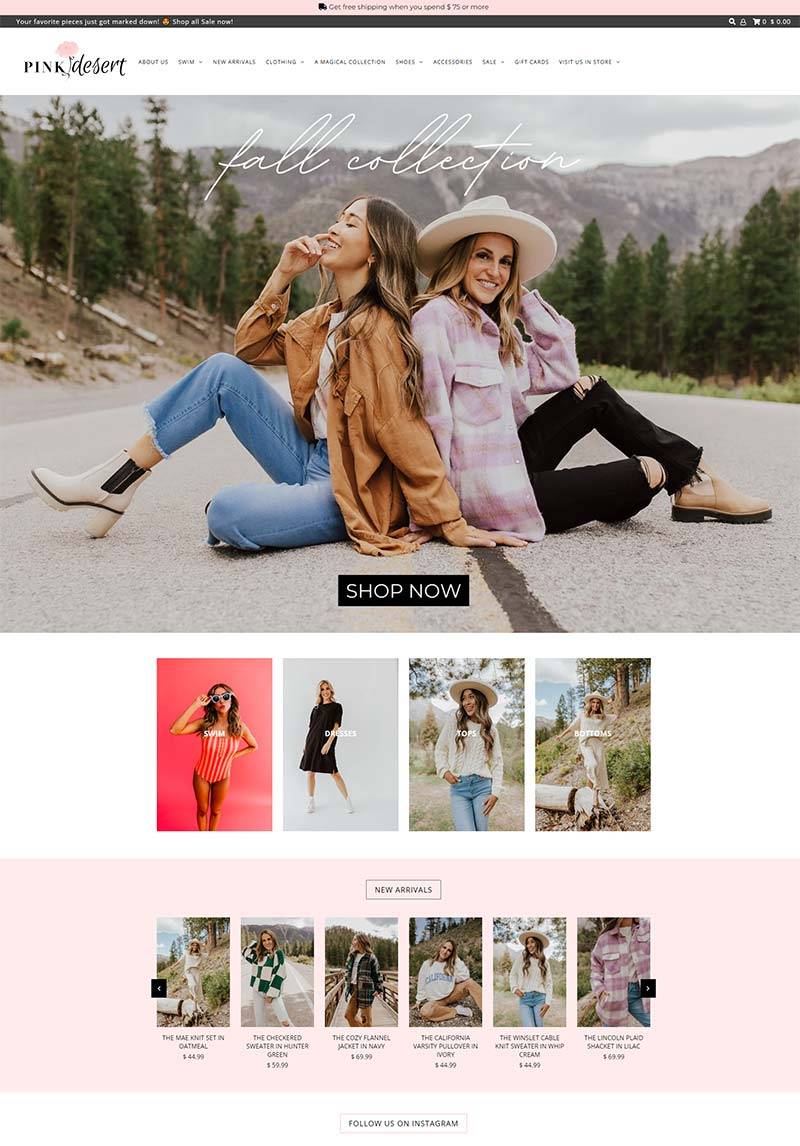 Pink Desert 美国设计师女装购物网站
