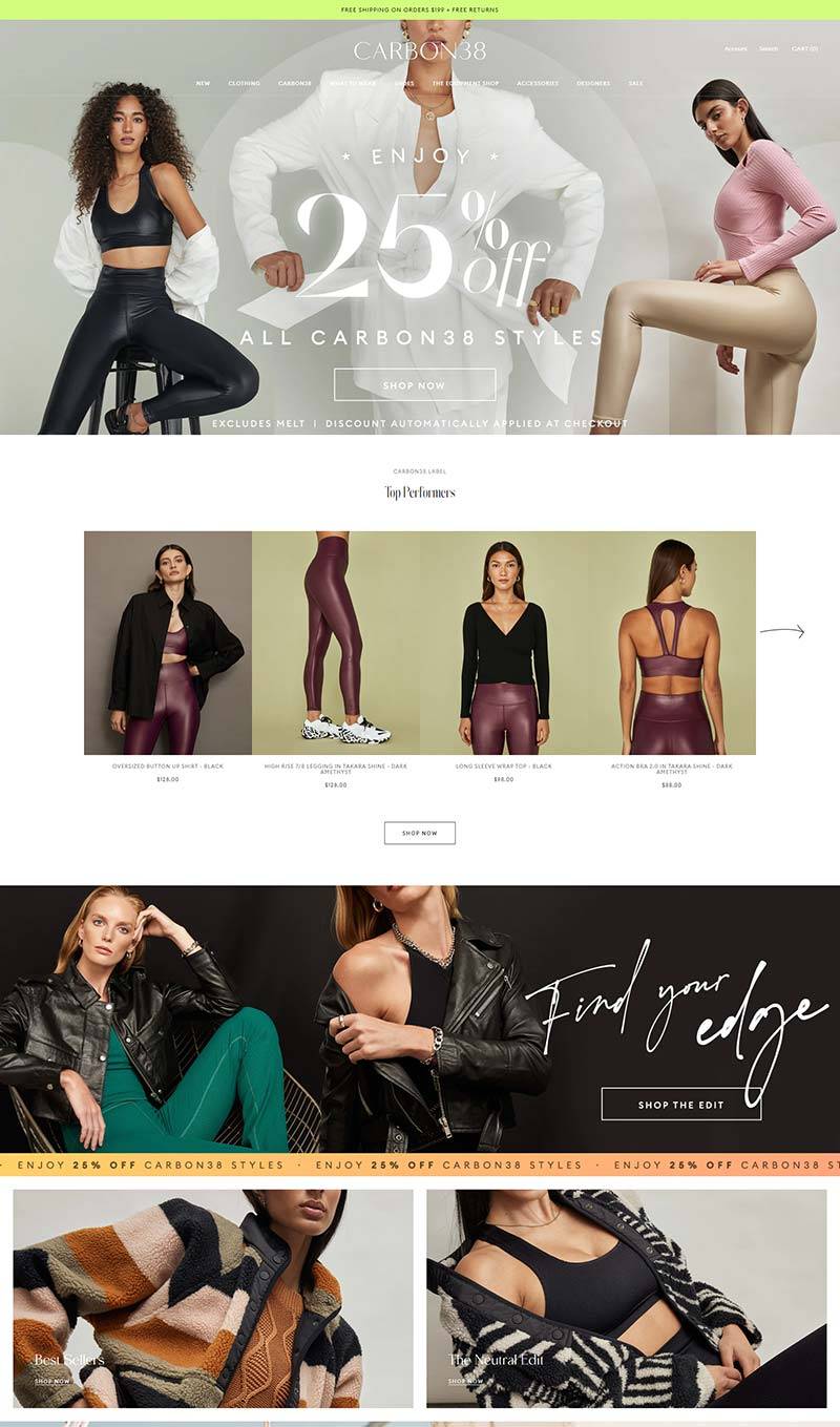 Carbon38 美国奢华女性成衣品牌购物网站