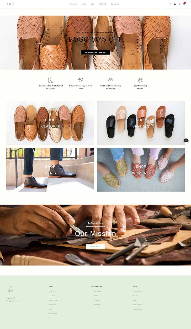 SOLS Shoes 美国手工鞋履品牌购物网站