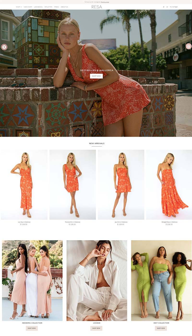 RESA Shop 美国女性连衣裙服装购物网站