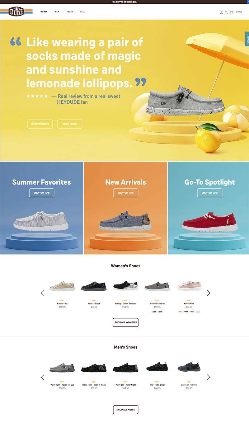HEYDUDE 美国轻便鞋履品牌购物网站