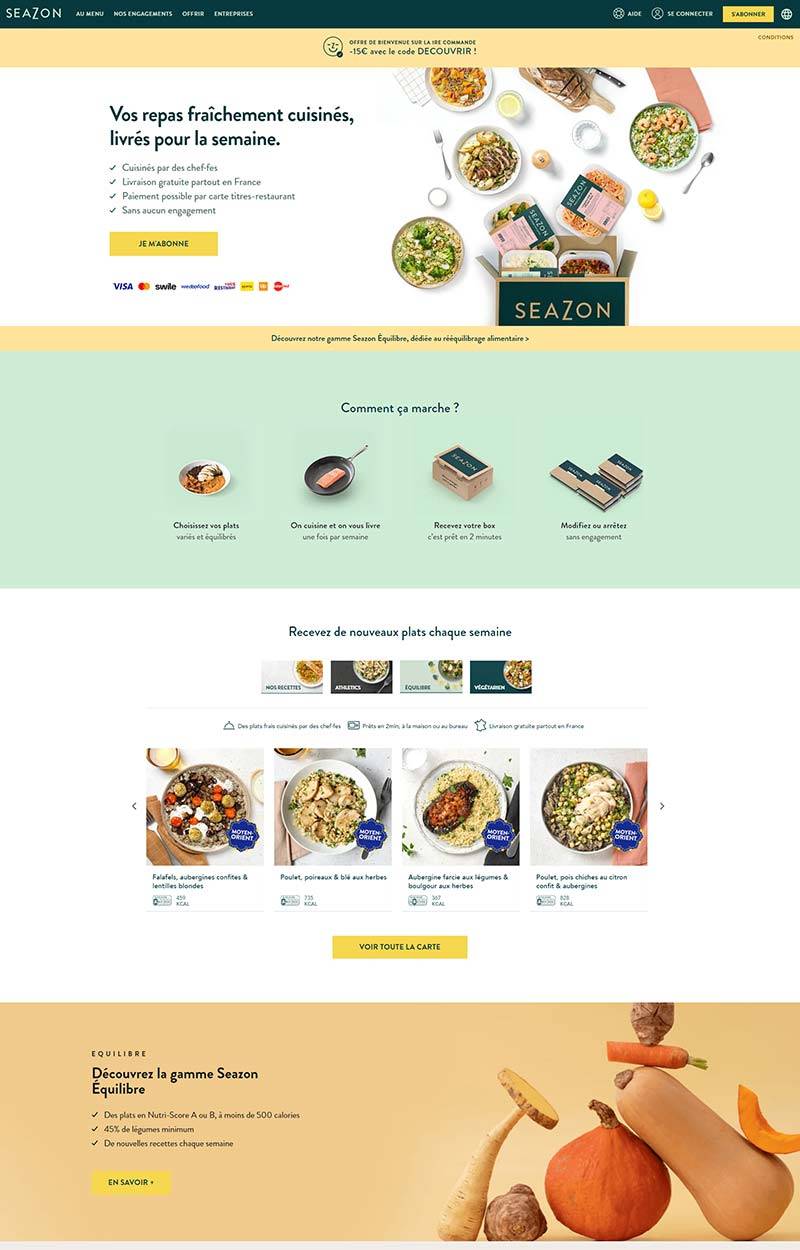 Seazon 法国新鲜膳食订购网站
