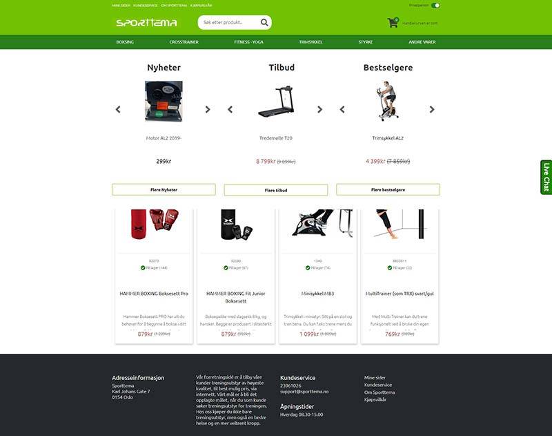 Sporttema 挪威家庭健身器材订购网站