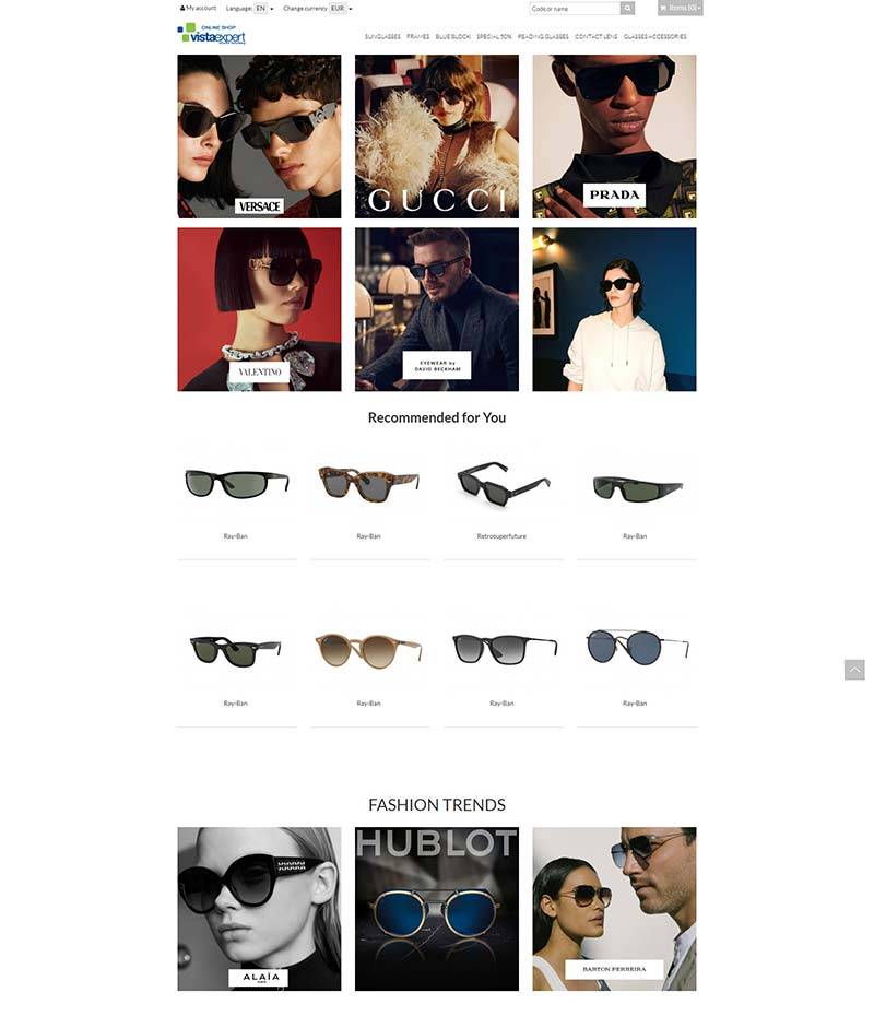 VistaExpert 意大利品牌时尚眼镜购物网站
