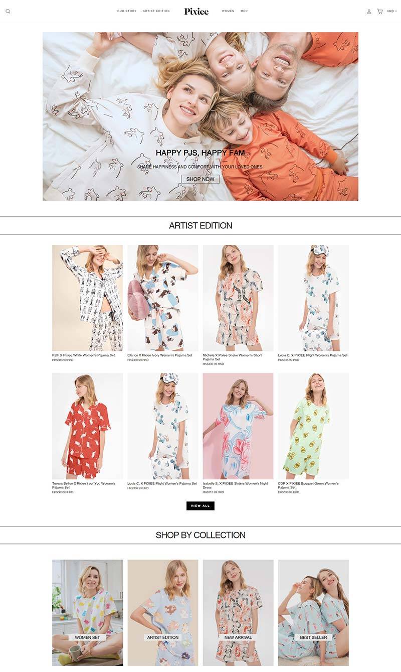 Pixiee 美国居家睡衣品牌购物网站