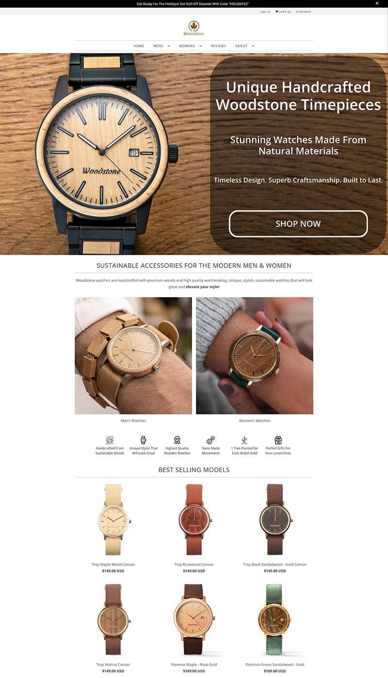 Woodstone US 美国木制手表配饰购物网站