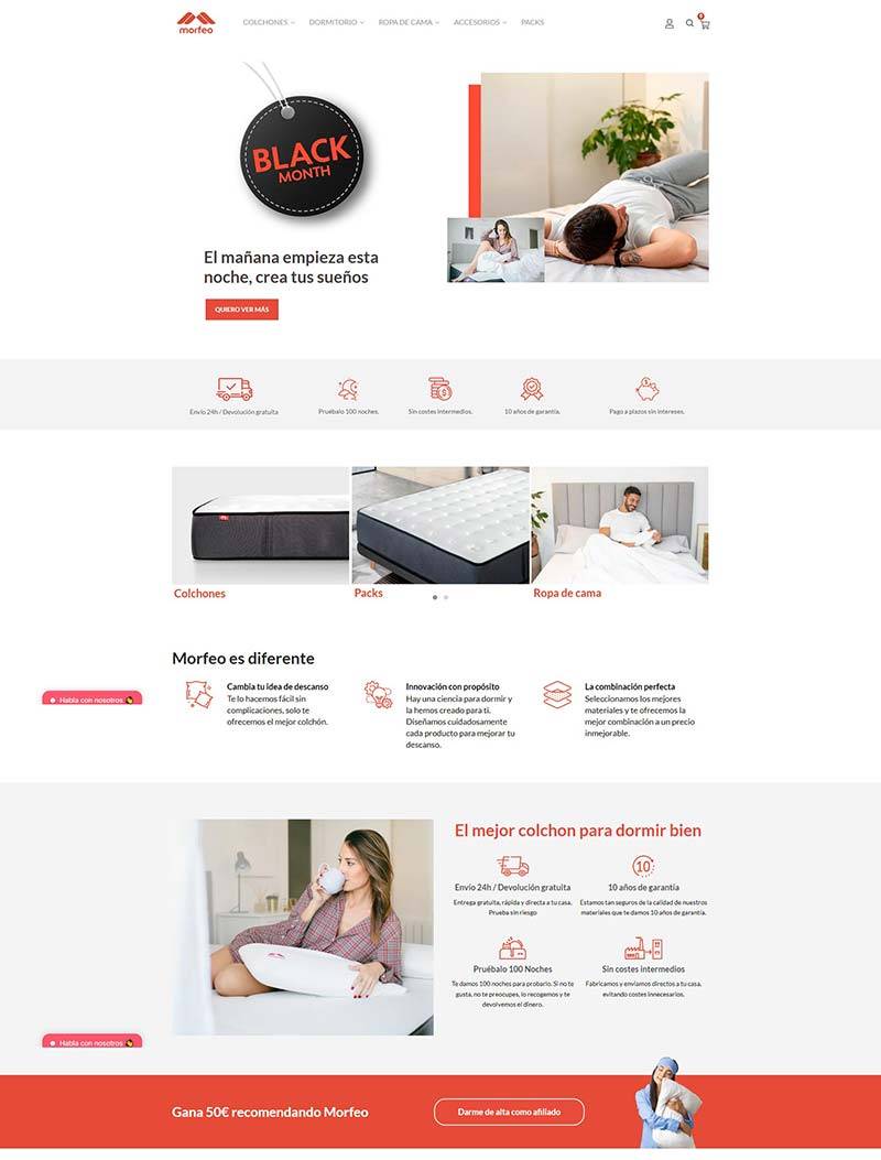 Morfeo 西班牙睡眠床垫购物网站