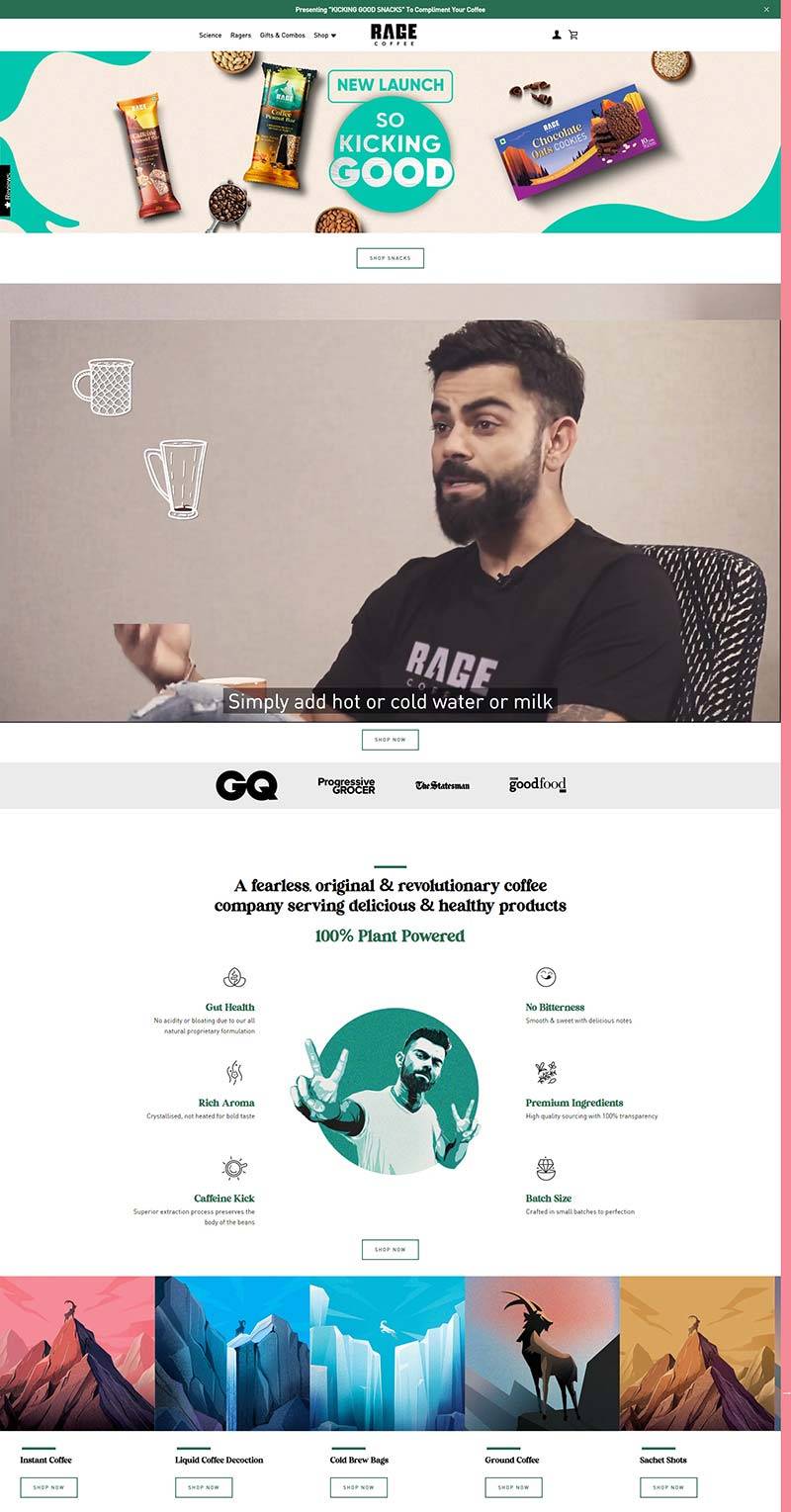 Rage Coffee 印度维生素咖啡品牌购物网站