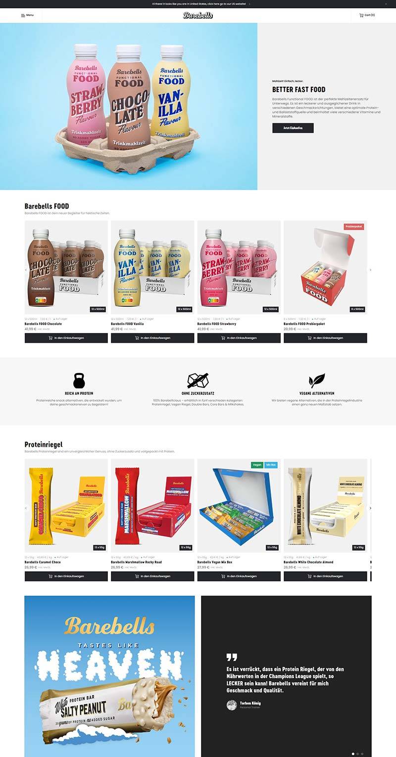 Barebells DE 德国功能性食品购物网站