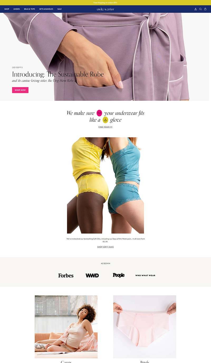 Uwila Warrior 美国隐形女性内衣购物网站