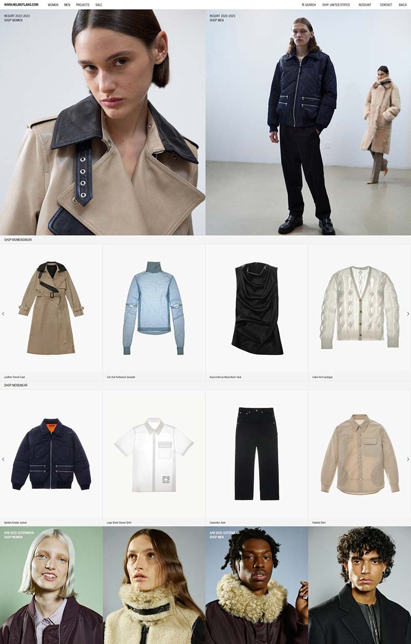 Helmut Lang 美国高端时装品牌购物网站