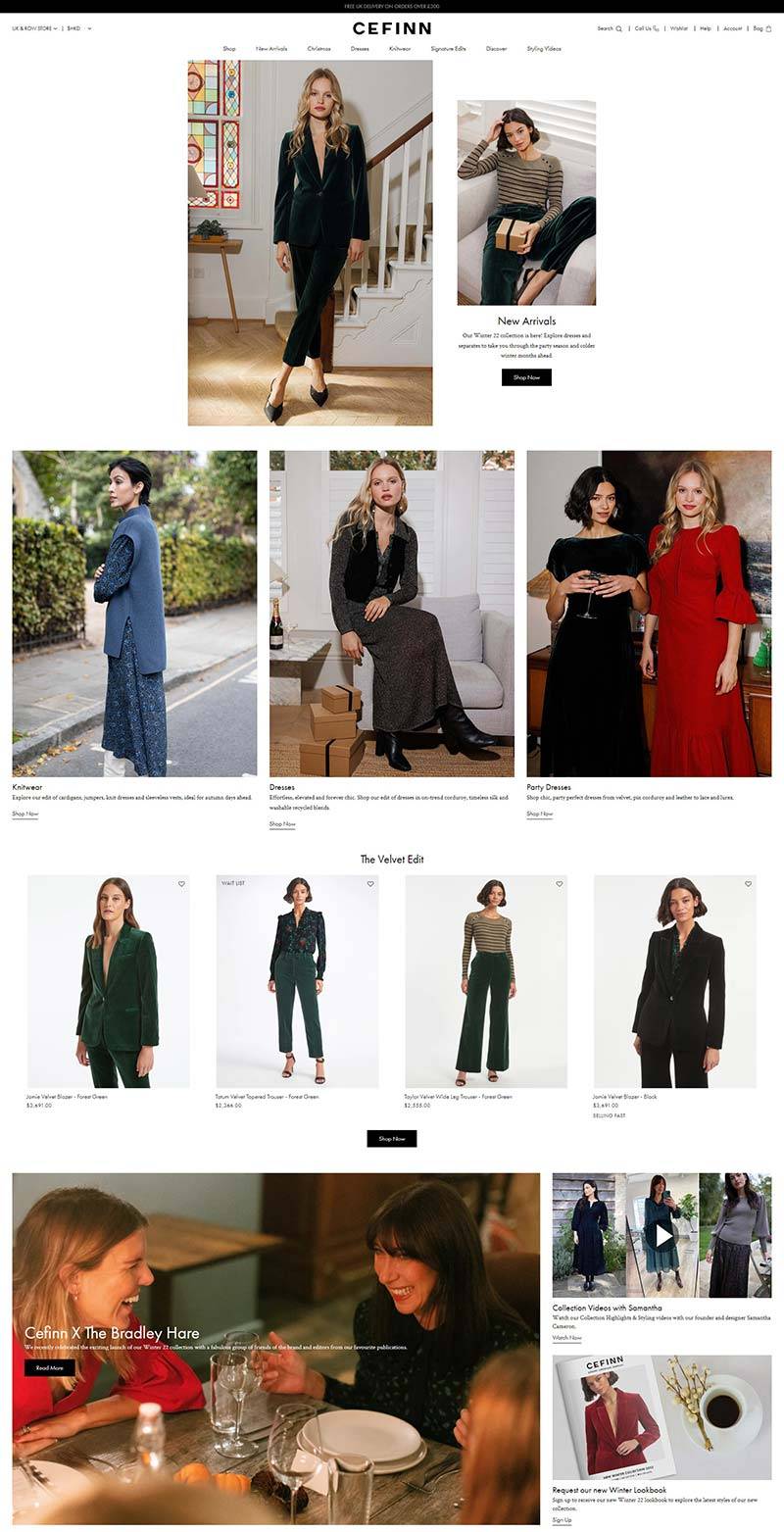 Cefinn 英国设计师时装品牌购物网站