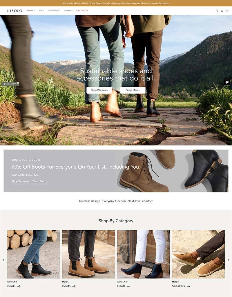 Nisolo 美国手工舒适鞋履购物网站