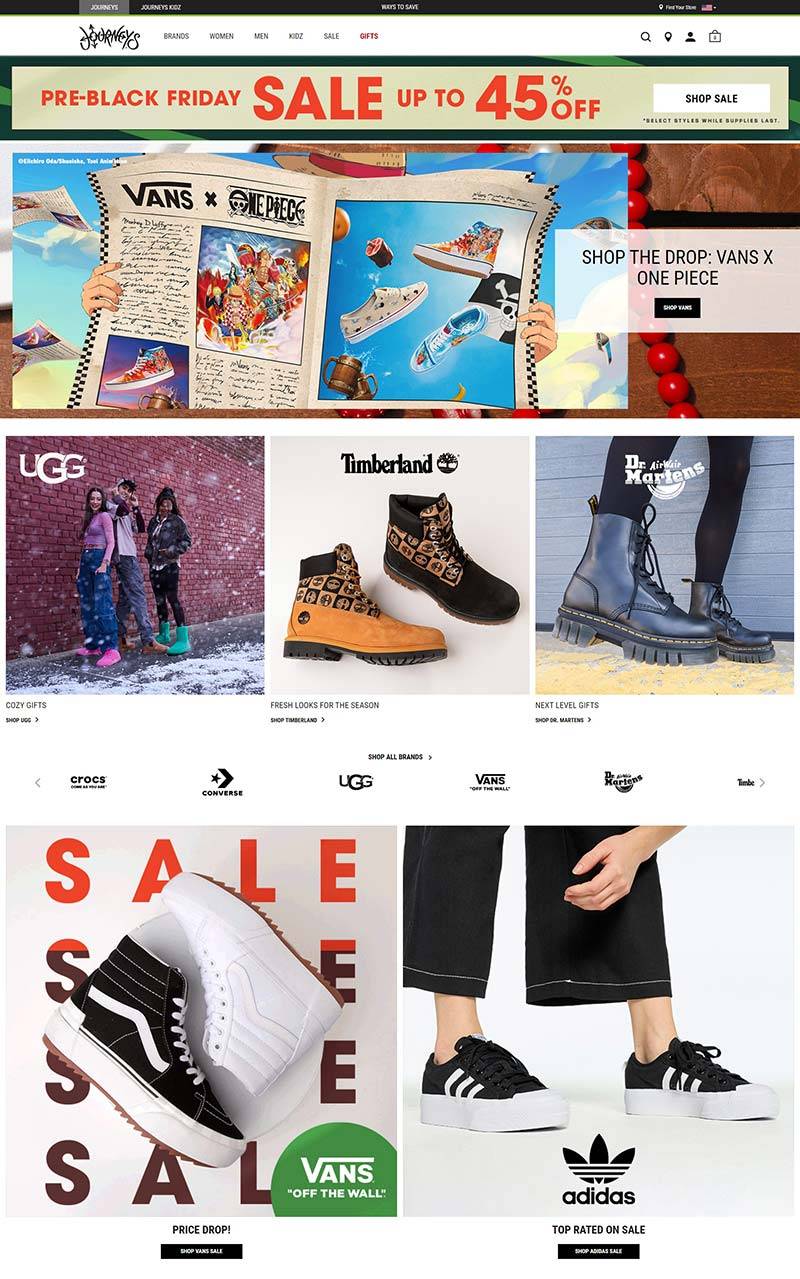 Journeys Shoes 美国知名服饰鞋包购物网站