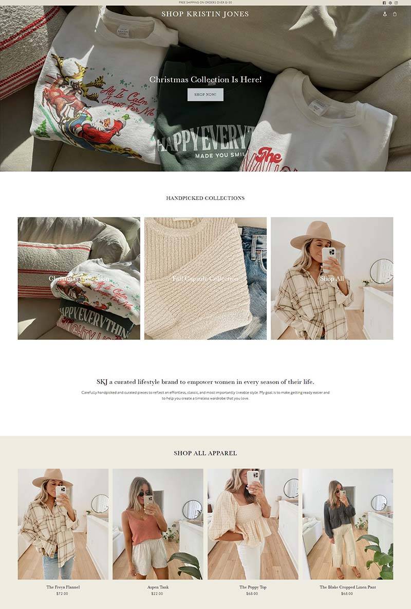 Shop Kristin Jones 美国生活方式品牌购物网站